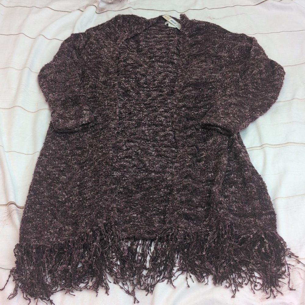 Ariat Sweater size Small Purple New Fringe Cardigan Modern Fit Knit Long Sleeve